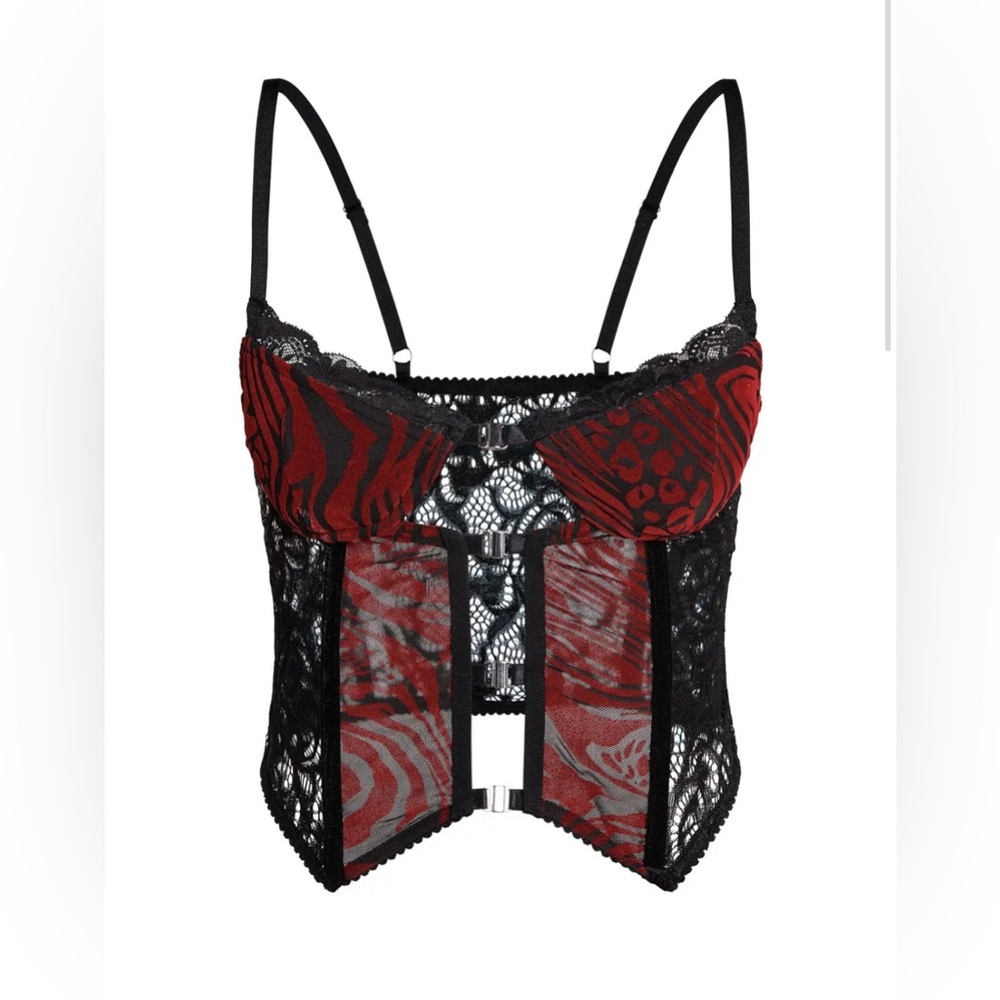 Iamgia black and wine animal print crop top